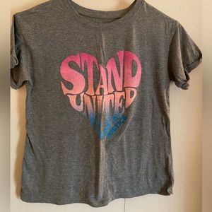 Gray justice graphic tea girls size medium.